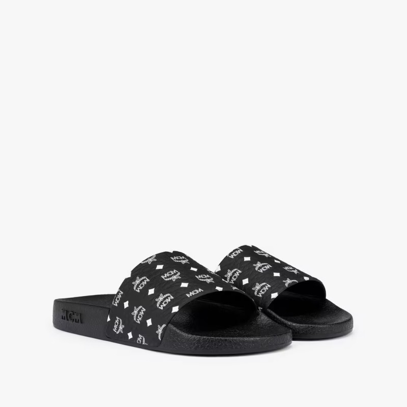 Men Monogram Black Print Slides - Size 43