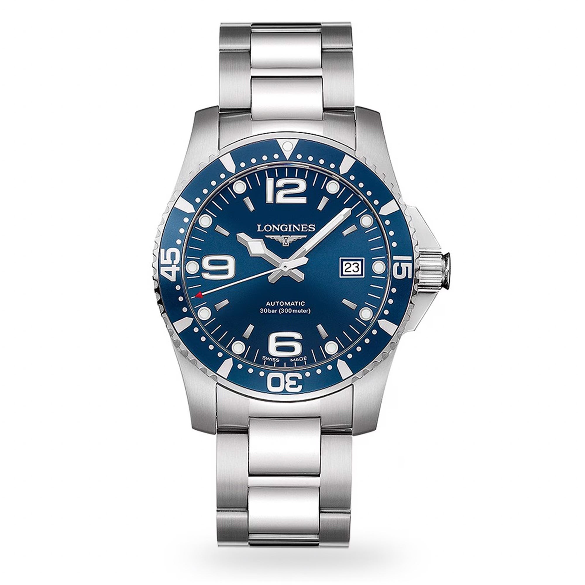 Men's HydroConquest Automatic Stainless Steel Watch, Blue Dial