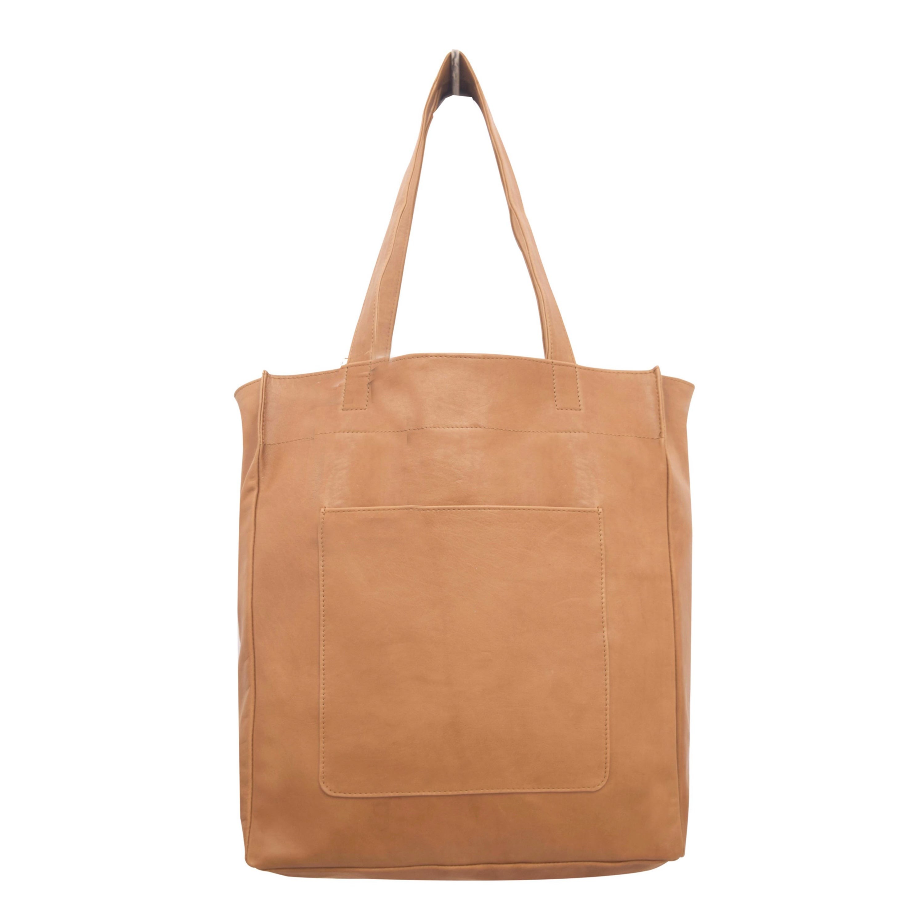 Margie Leather Tote/Shoulder Bag Tan