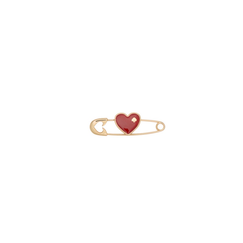 Bits and Baubles Spade Heart Brooch Red
