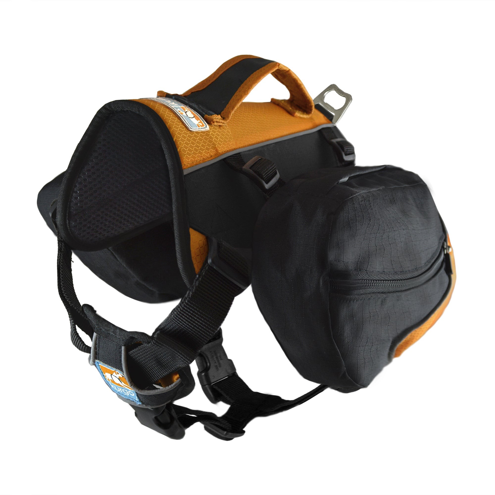 Baxter Backpack for Dogs 30-85lbs Black/Orange
