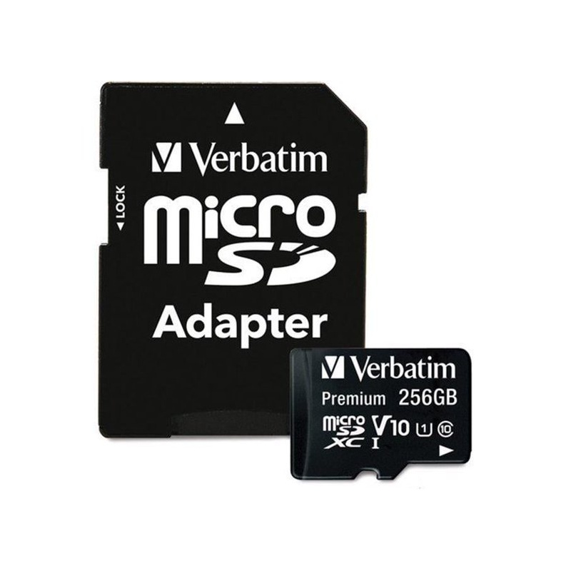 256GB Premium microSDXC Memory Card with Adapter UHS-I V10 U1 Class 10