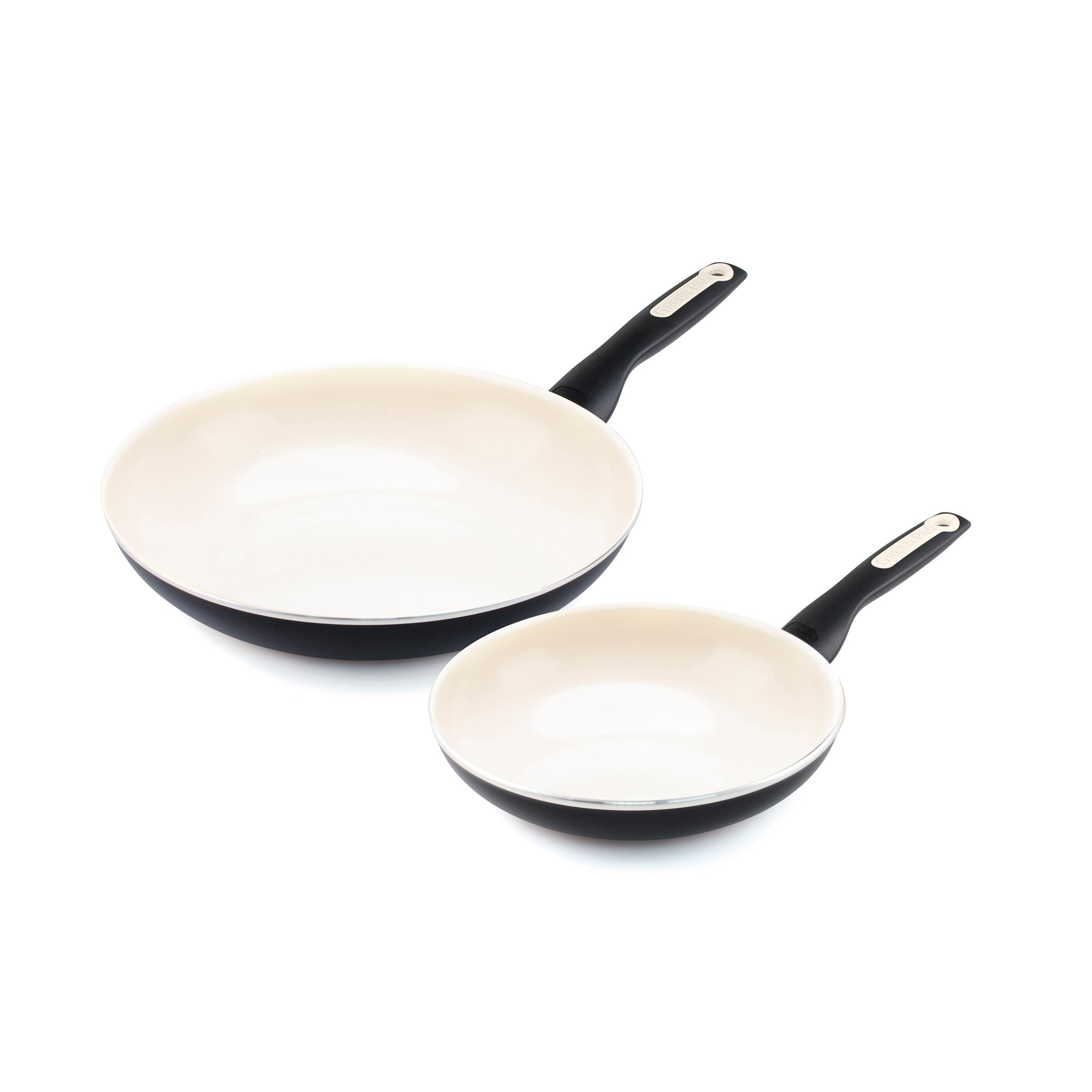 Rio 8" & 10" Ceramic Nonstick Fry Pan Set Black