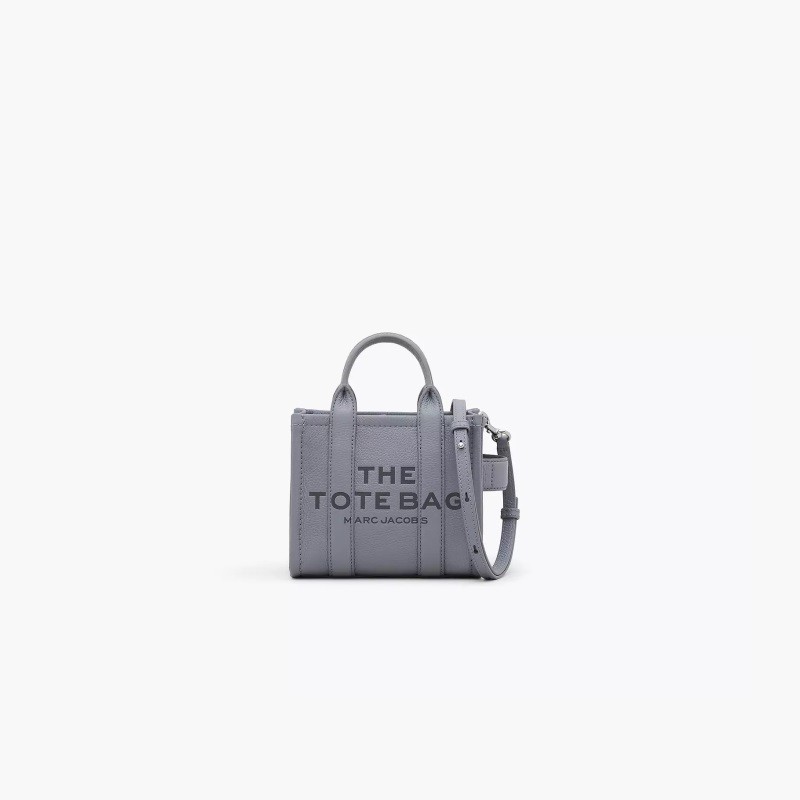 The Leather Cross Body Tote Bag-Wolf Grey