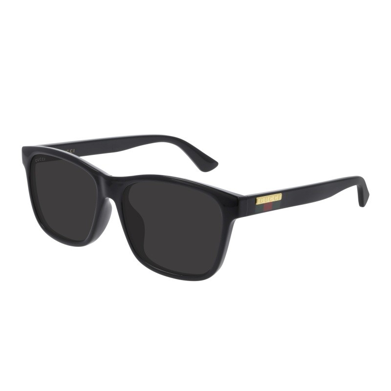 Men's Shiny Black Rectangular Sunglasses