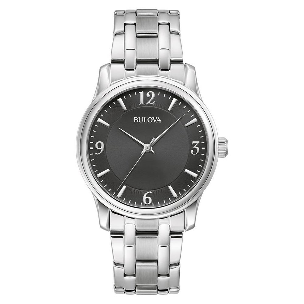 Mens Corporate Collection Silver-Tone Stainless Steel Watch Black Dial