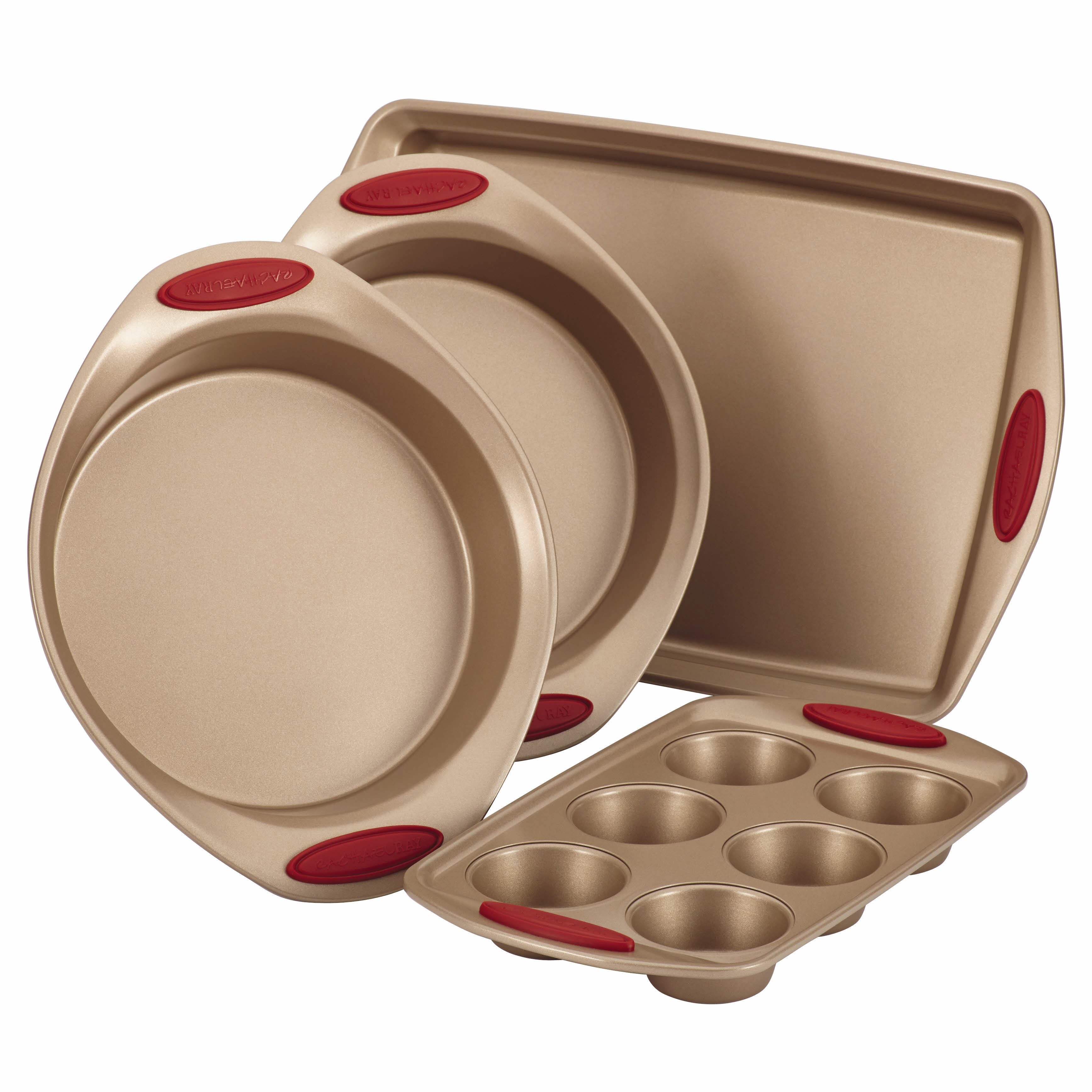 4pc Cucina Bakeware Set Cranberry Red