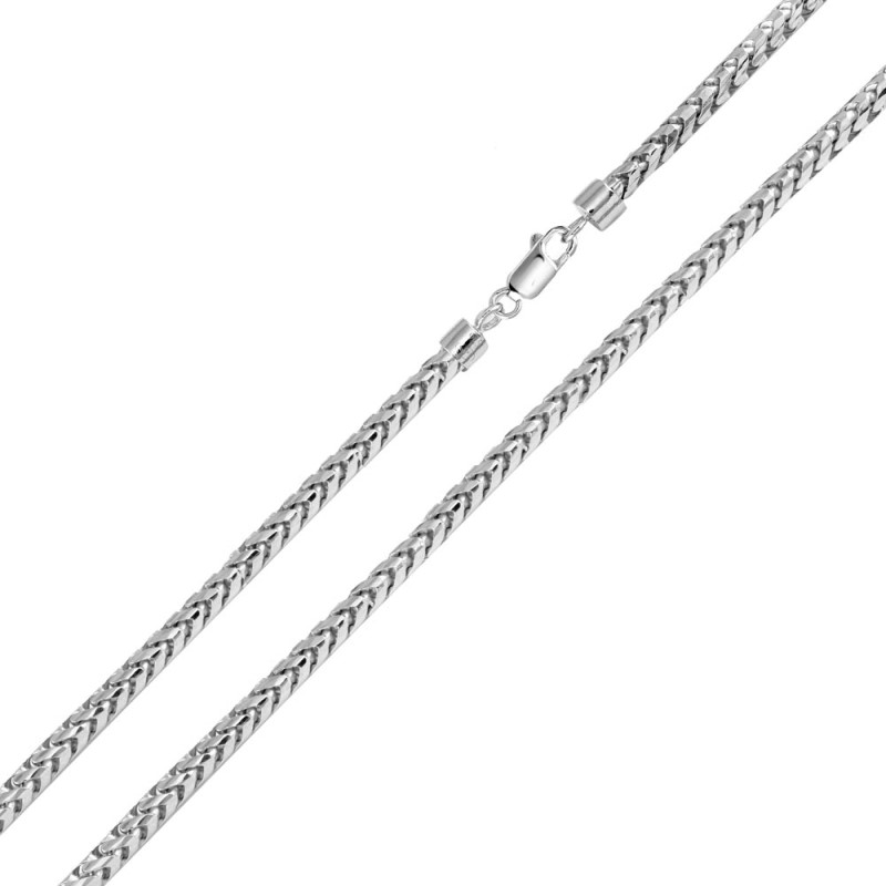Rhodium Plated Round Franco Chain - (Sterling Silver)