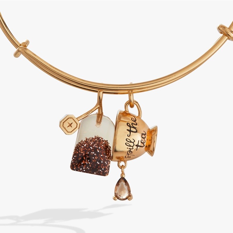 Spill the tea cup & tea bag charm bangle