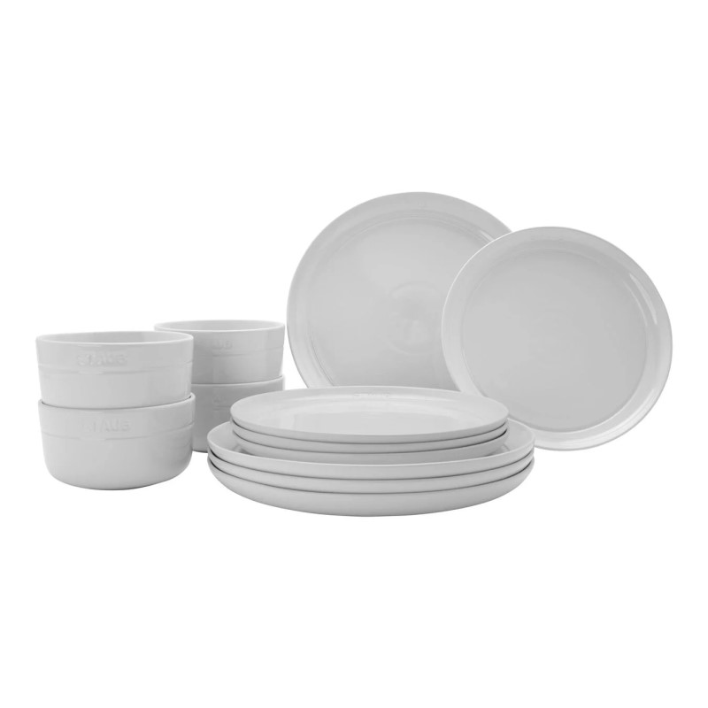 Staub Ceramic 12-PC Dinnerware Set - White