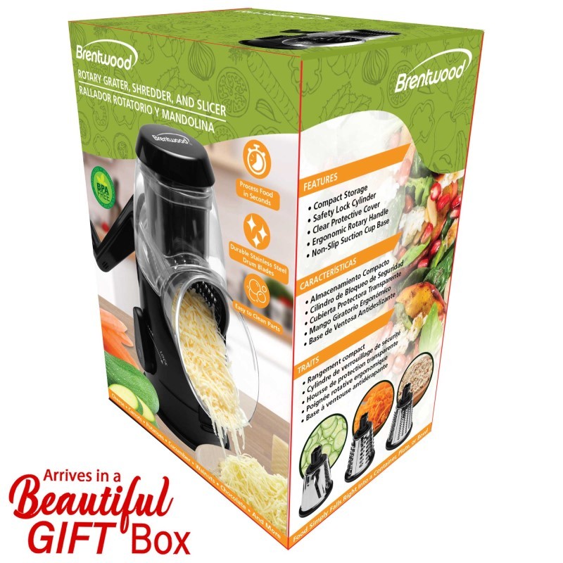 Rotary Grater, Shredder, and Slicer - (Black)