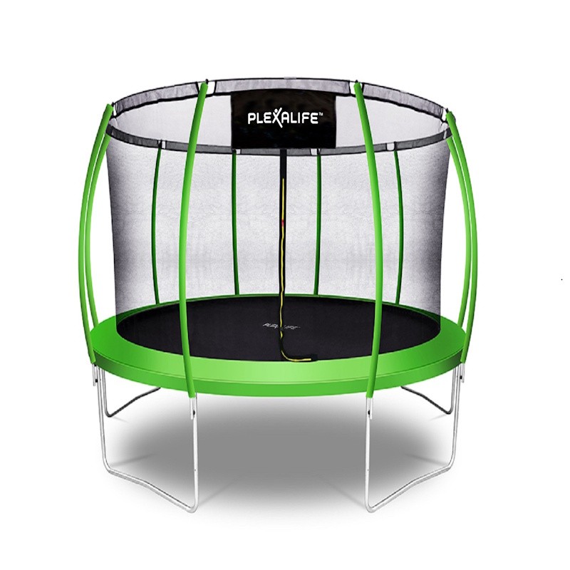 Plexalife Pumpkin Shaped Outdoor Trampoline Set with Safety Enclosure 15 FT in Green Apple