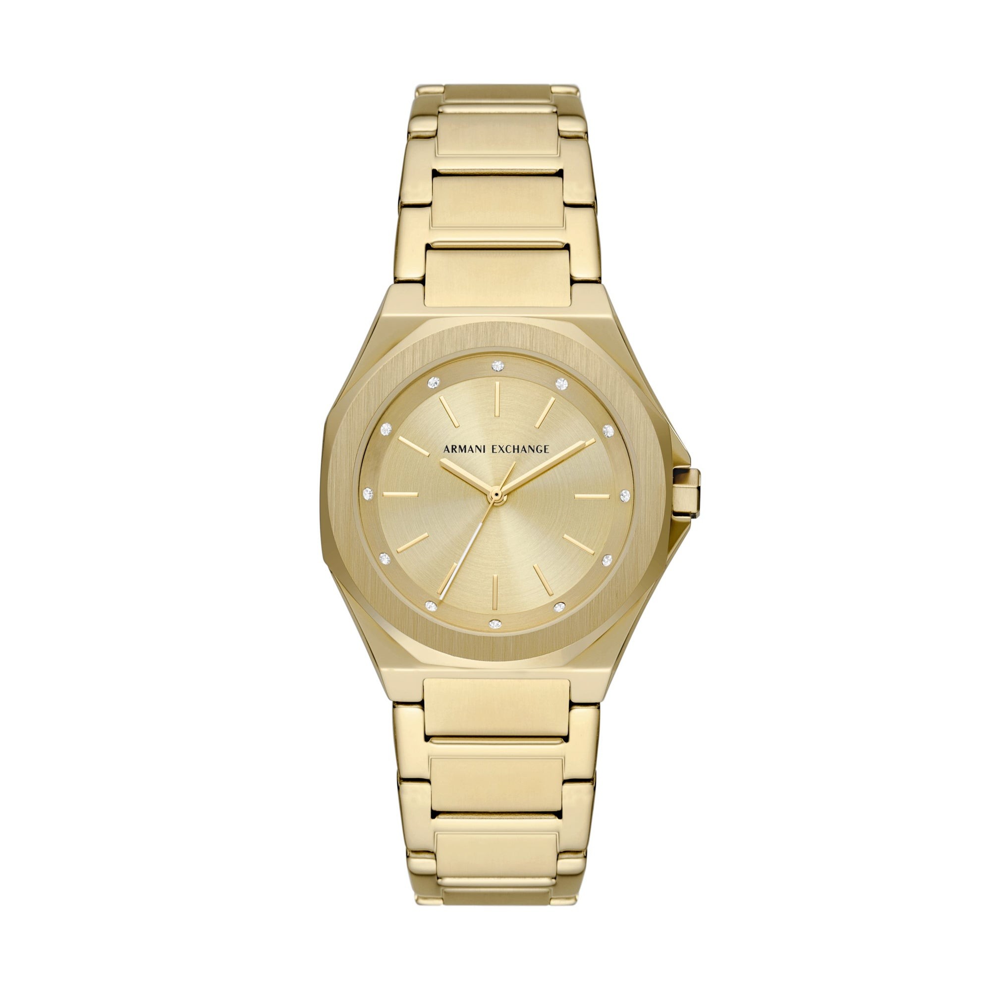 Ladies' Andrea Gold-Tone Stainless Steel Watch, Gold Dial