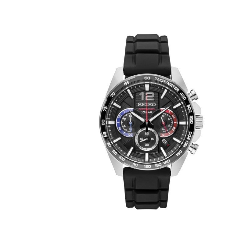 Essentials SS Chronograph Watch - Black Dial