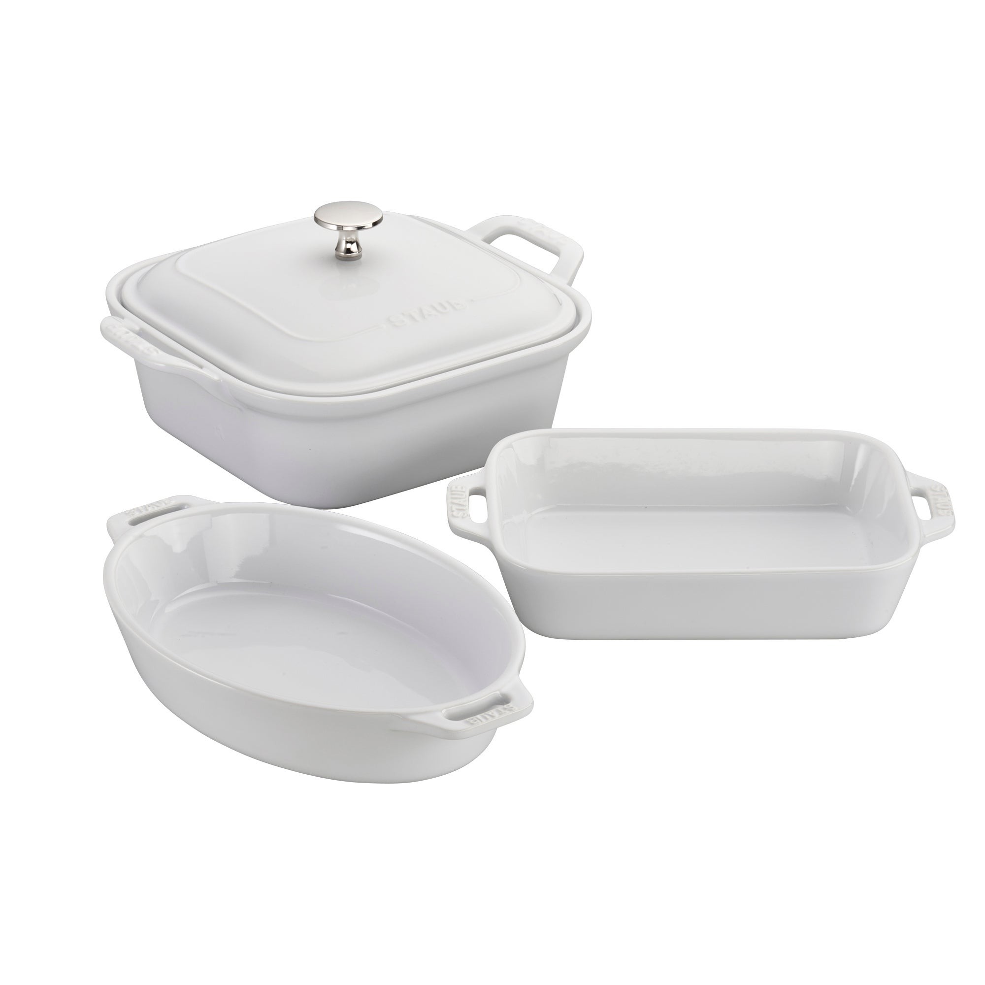 4pc Mixed Baking Dish Set White