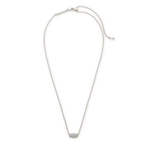 Kendra Scott Grayson Silver Pendant Necklace, White Crystal