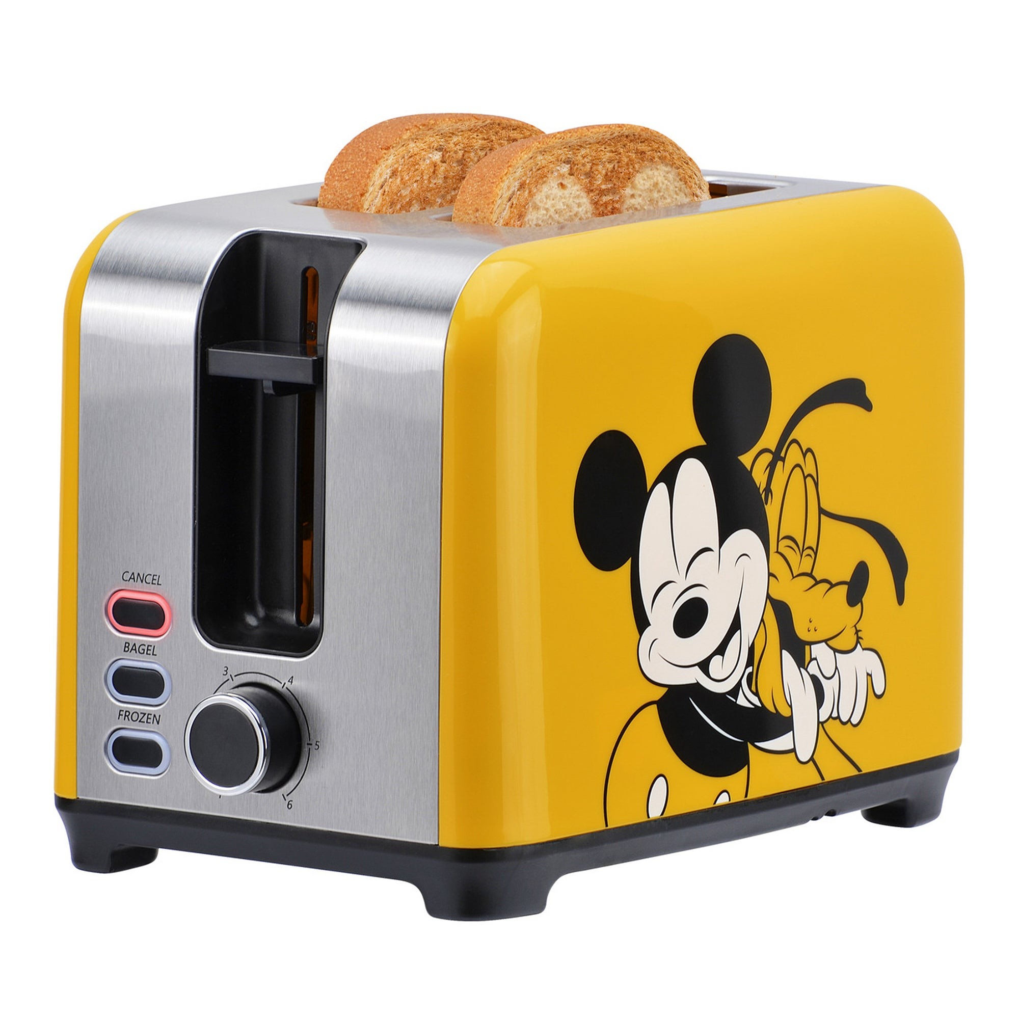 Mickey Mouse & Pluto 2-Slice Deluxe Toaster Yellow