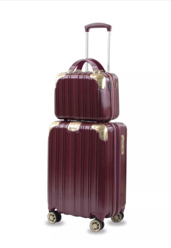 Prima USA Melrose S 2-piece Carry-On Cosmetic Set, Burgundy/Gold