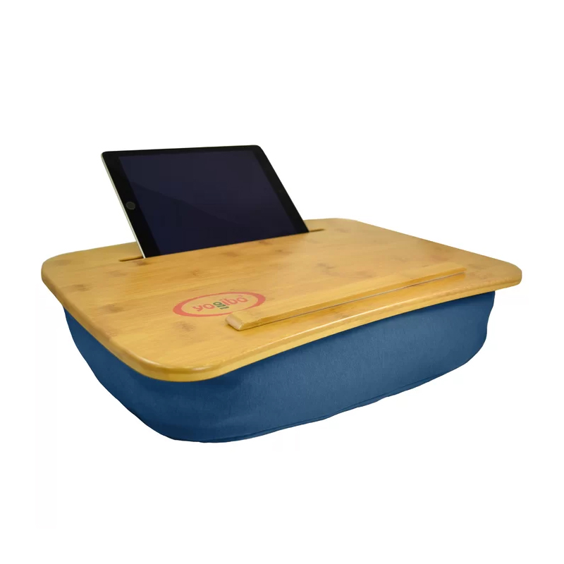 Traybo 2.0 Bamboo Laptop Tray with Tablet Holder - (Blue)