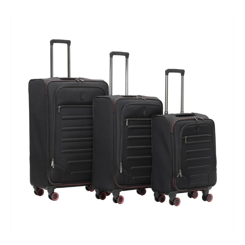 3Pc Set Pivot Softside Luggage (22/26/30) - (Black)