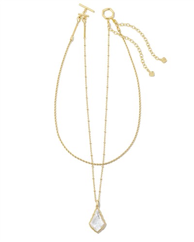 Kendra Scott Faceted Alex Gold Convertible Necklace, Ivory Illusion