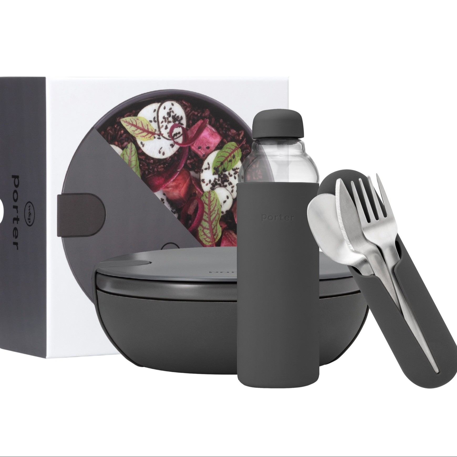 On-the-Go Ceramic Lunch Set - Charcoal