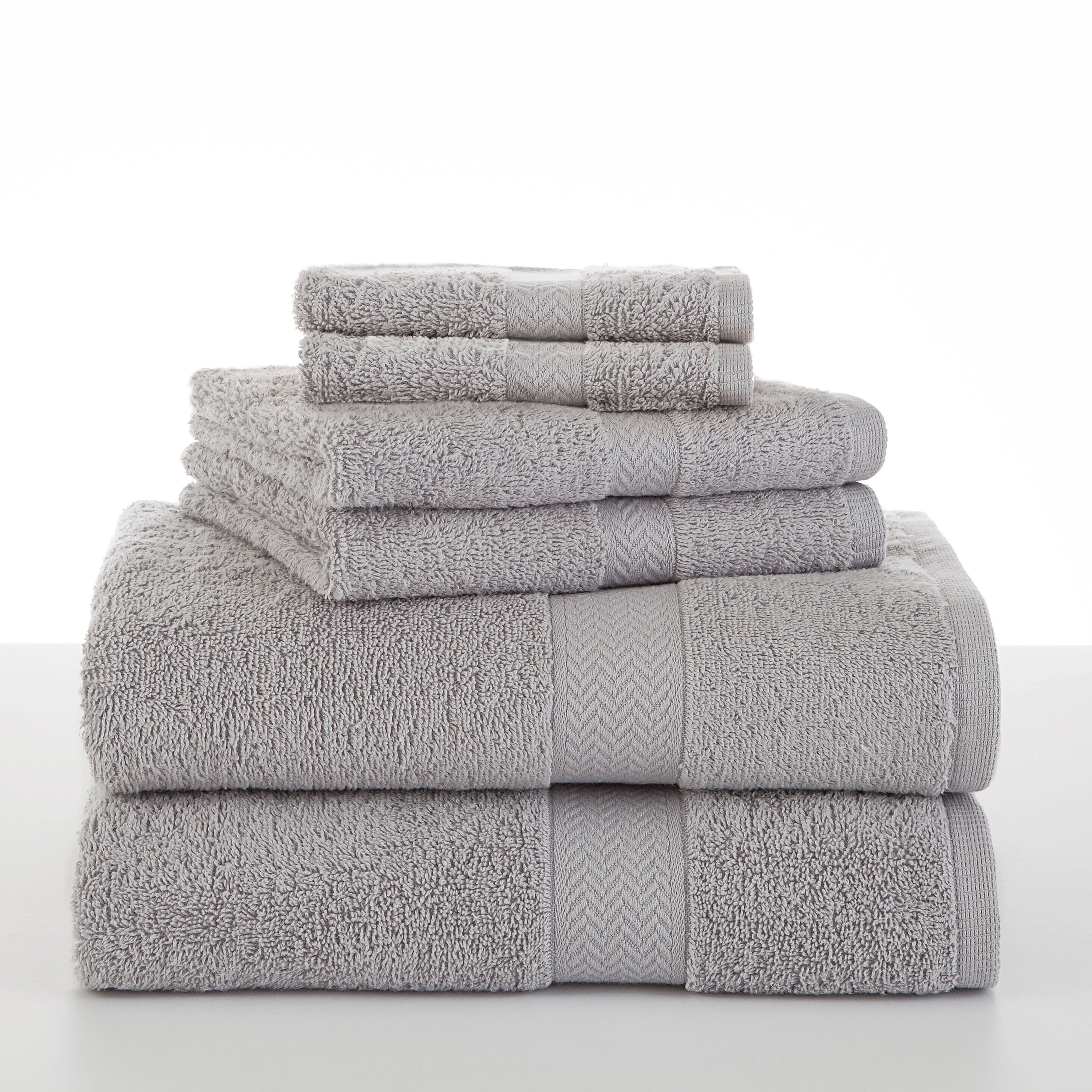 Ringspun 6pc Bath Towel Set Silver