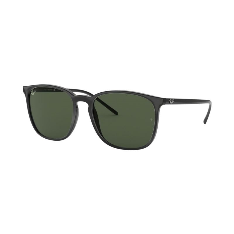 RB4387 Sunglasses - (Black Frame with Green Classic Lens)