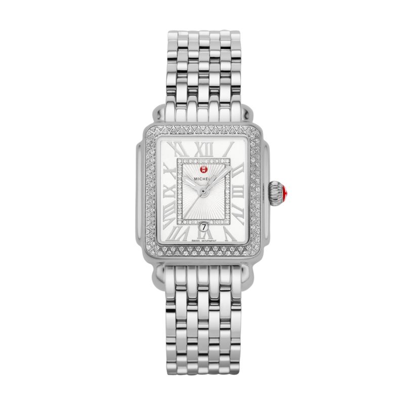 Ladies Deco Madison Mid Silver-Tone Diamond Watch