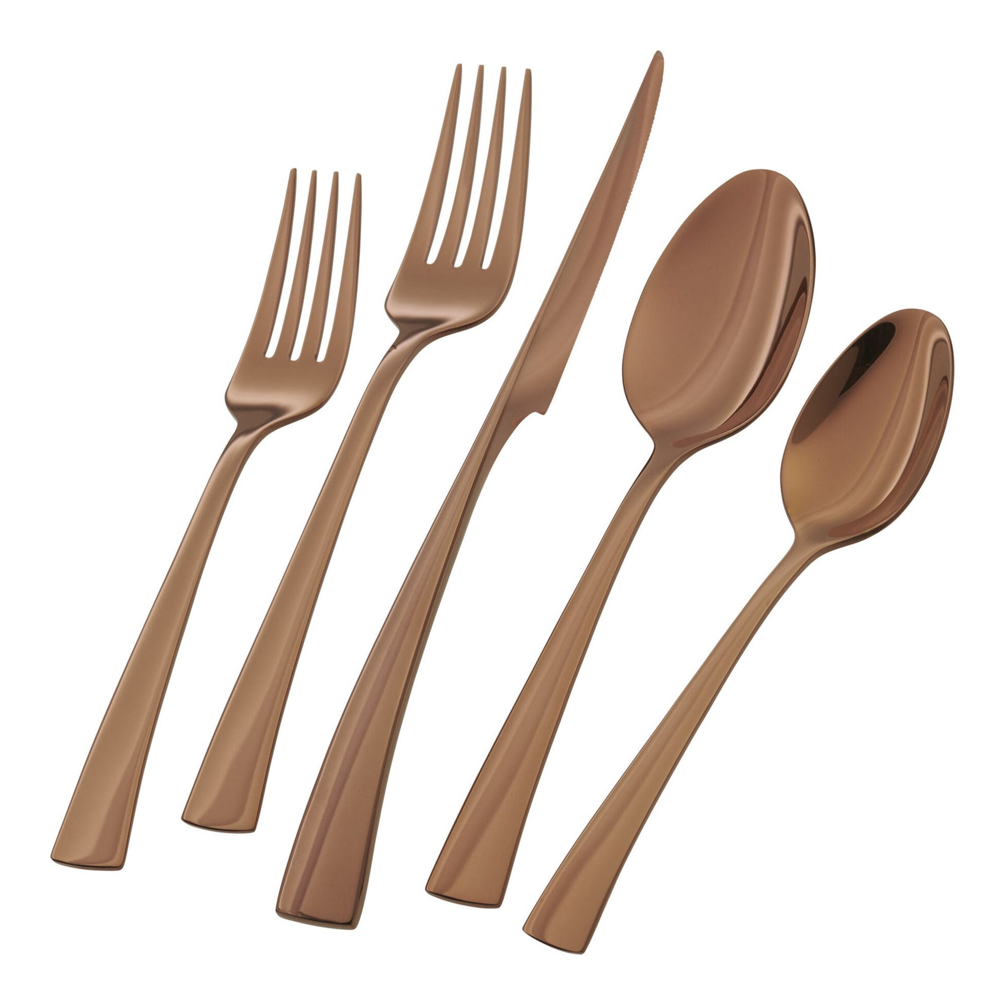 Bellasera 20pc 18/10 Stainless Steel Flatware Set Rose Gold