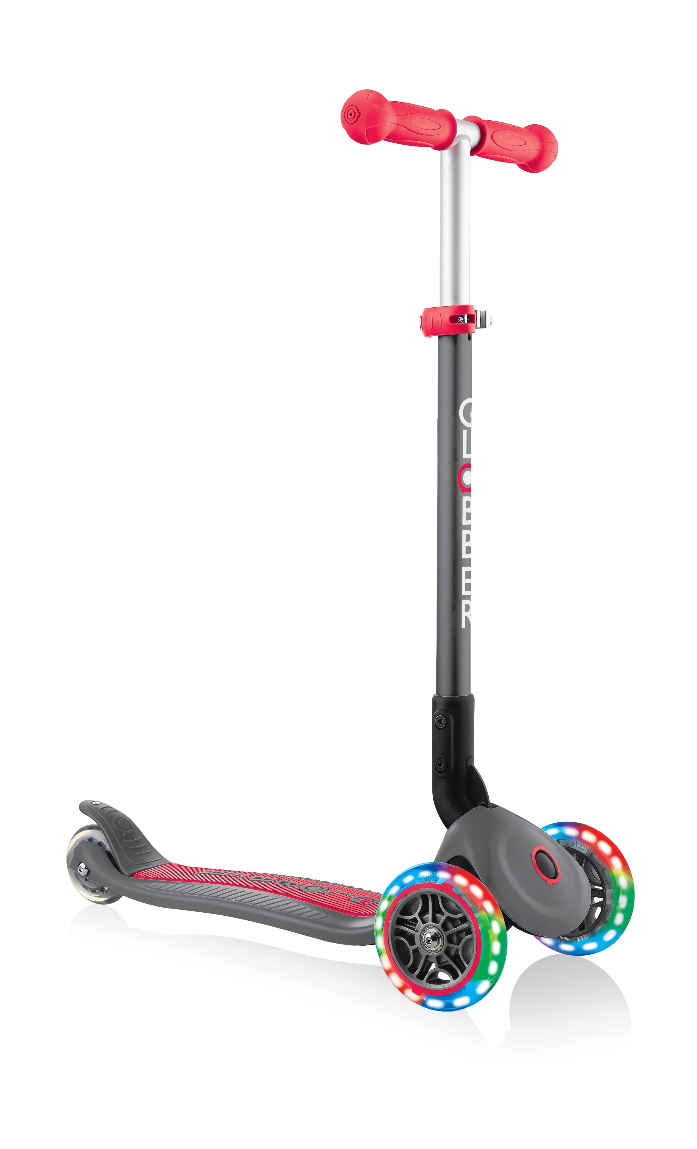 PRIMO Foldable Youth Scooter w/ Lights Titanium Red