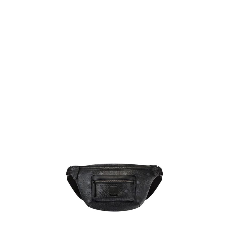 Mini Black Fursten Belt Bag in Visetos