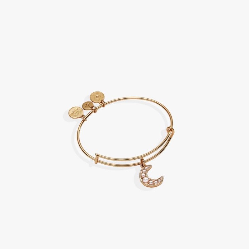 Pearl Moon Bangle - Gold