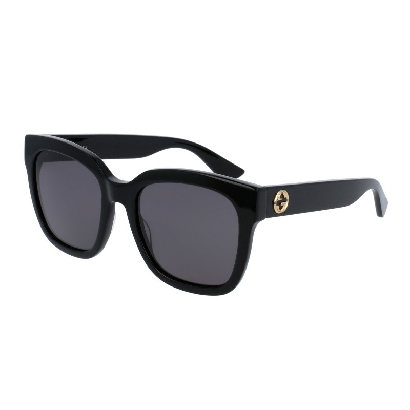 Women's Shiny Black Rectangular Sunglasses