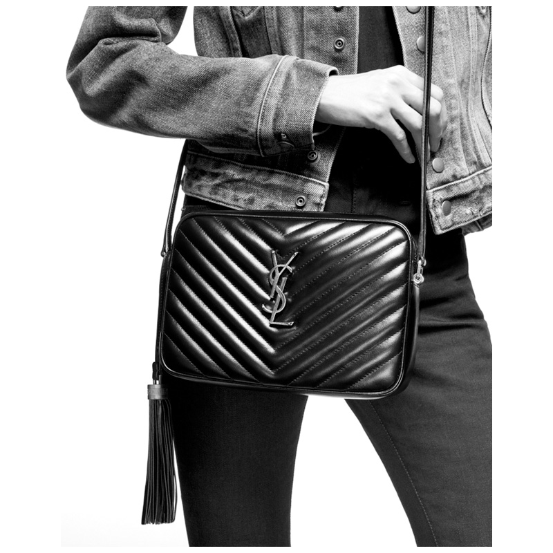 Lou Camera Bag In Quilted Leather BLK/SLV
