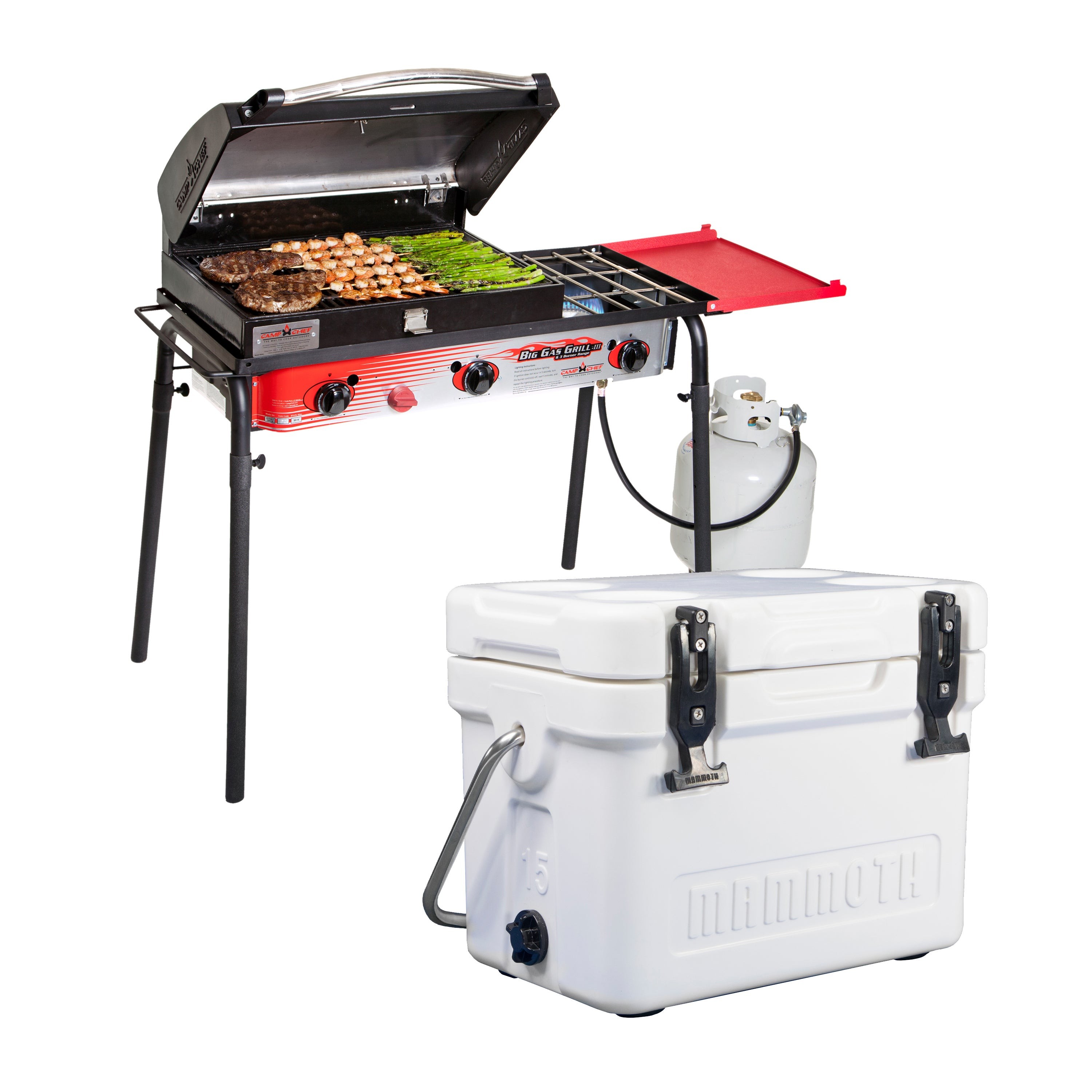 Portable Gas Grill Cooler Combo