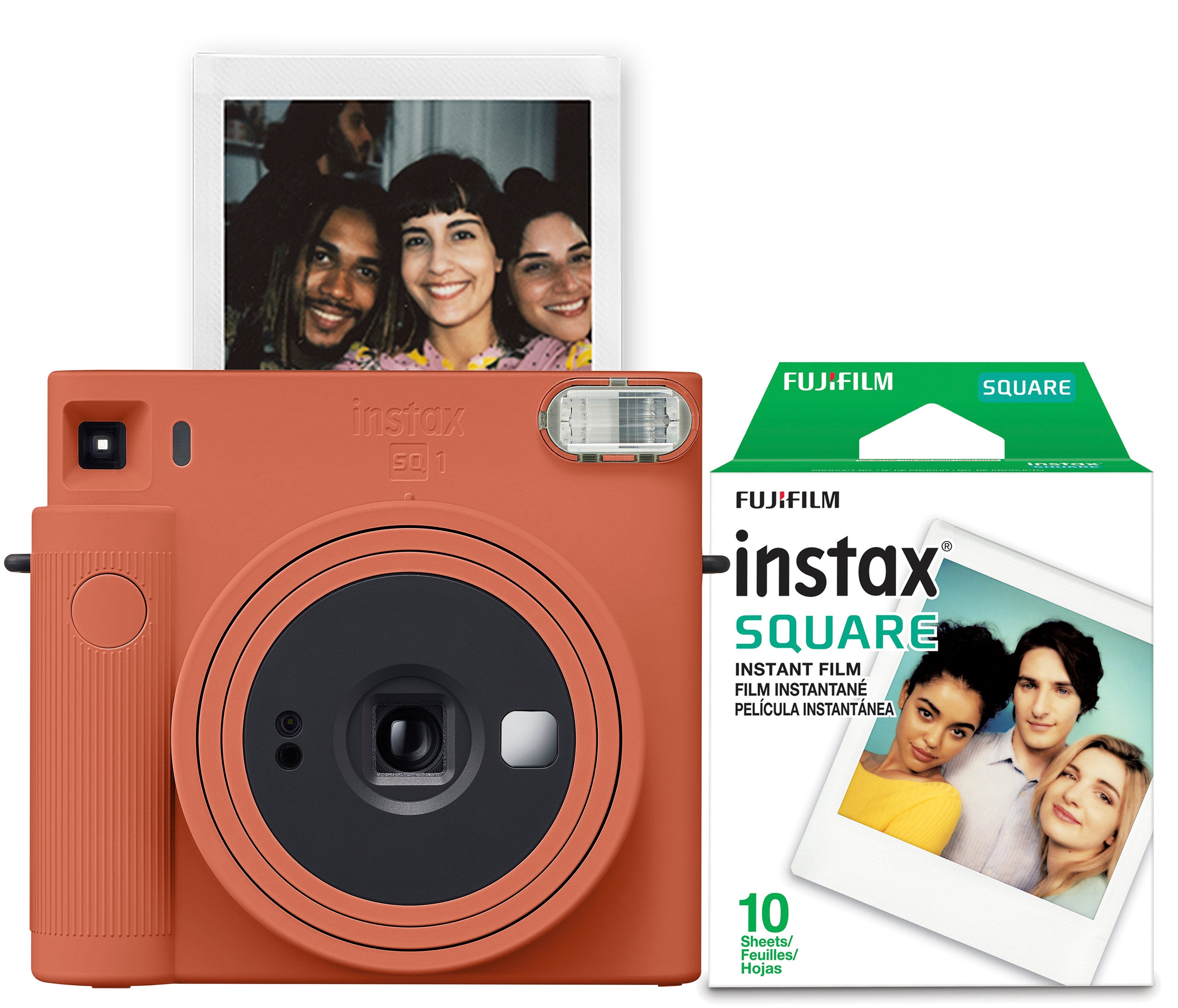 Instax Square SQ1 Instant Camera w/ 10 Count Film Terracotta Orange