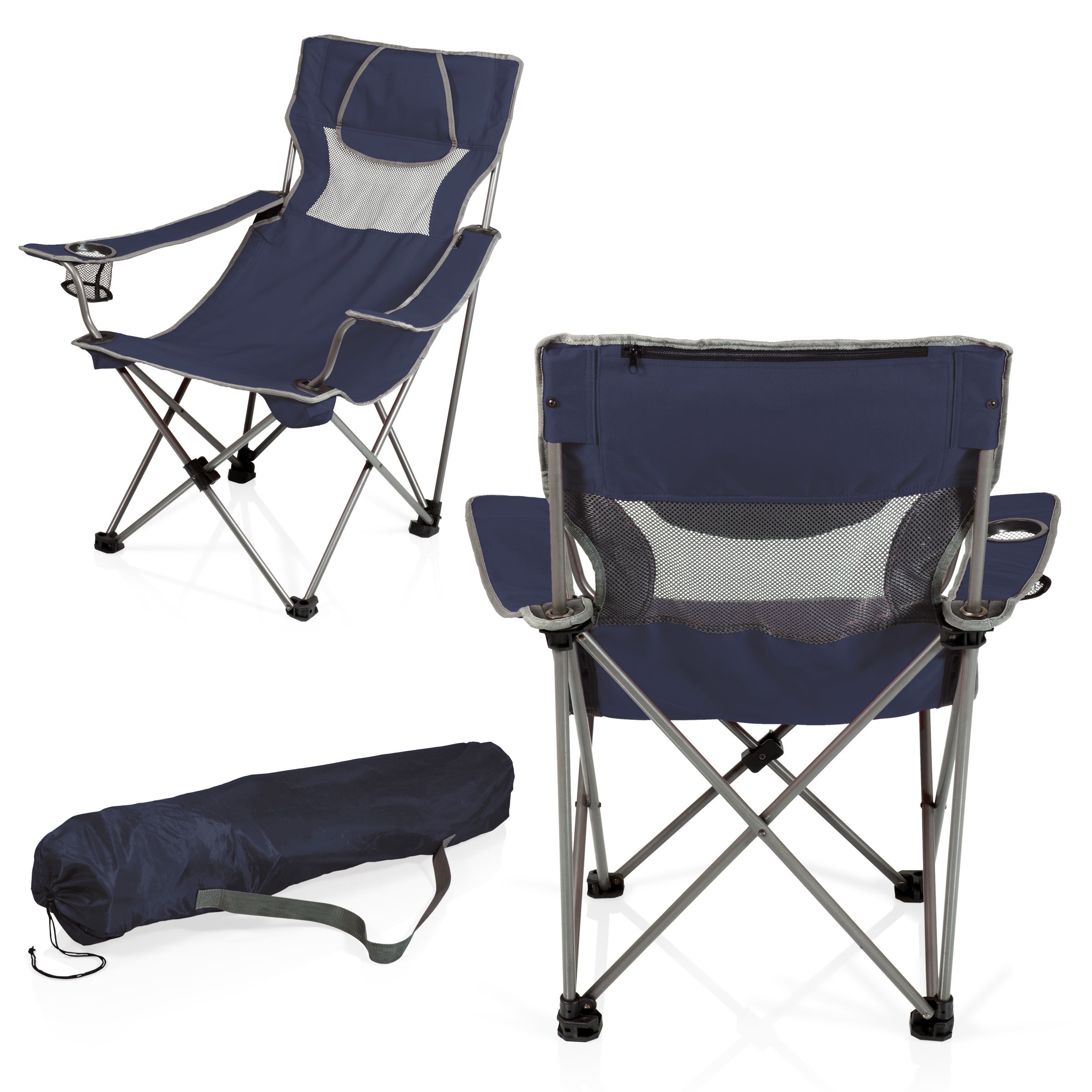 Campsite Camp Chair Navy Blue w/ Gray Accents