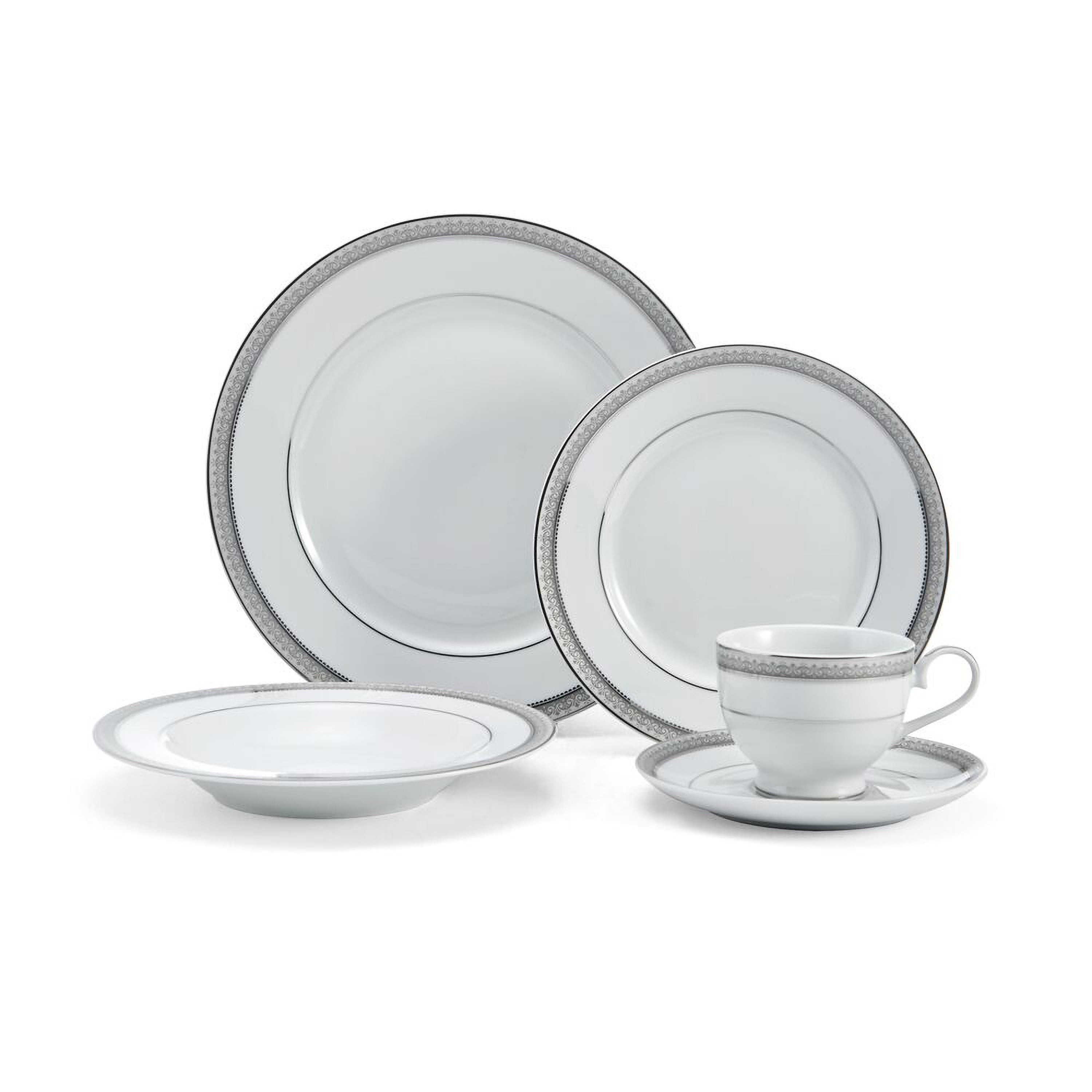 Platinum Crown 40pc Porcelain Dinnerware Set