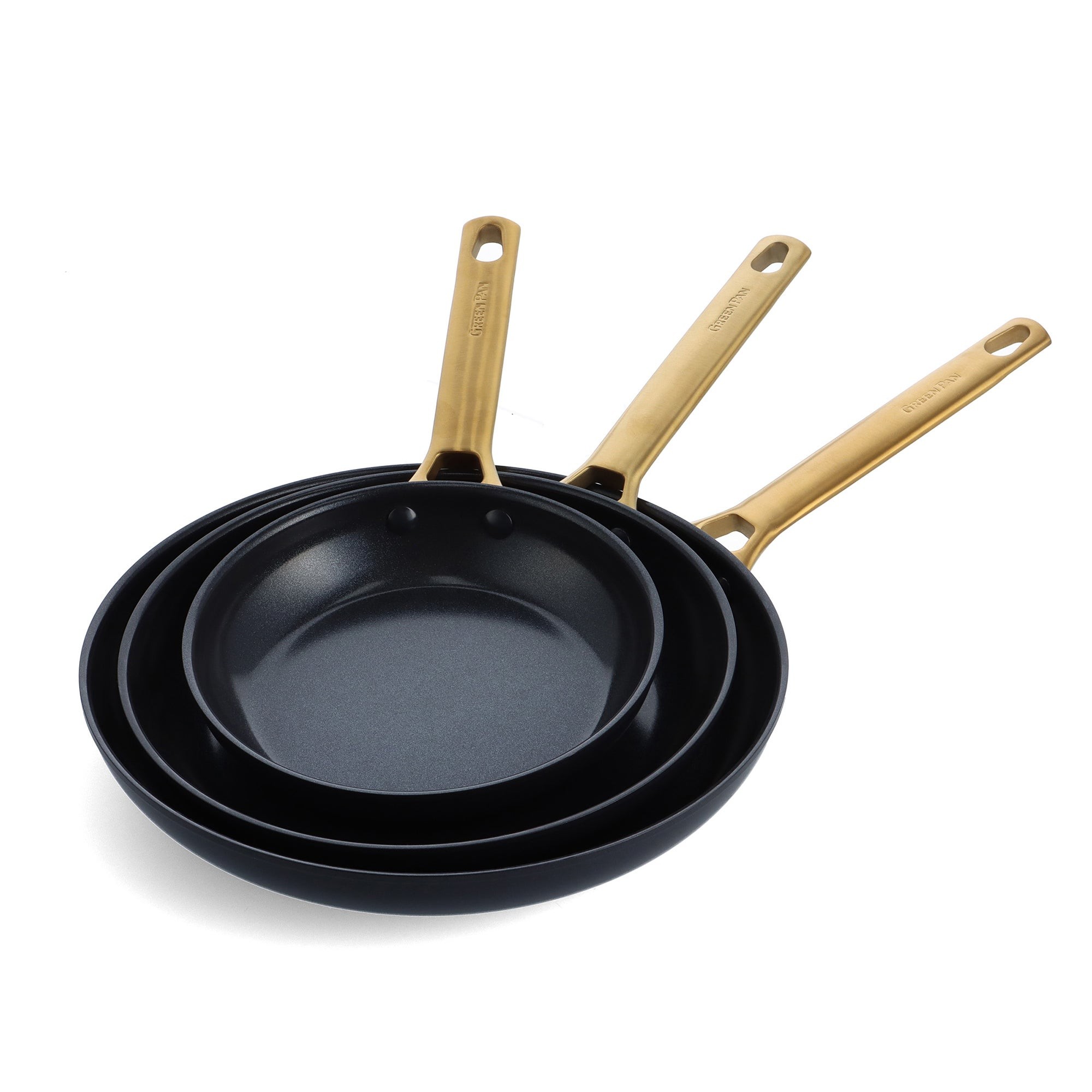 Reserve Ceramic Nonstick 3pc Fry Pan Set Black