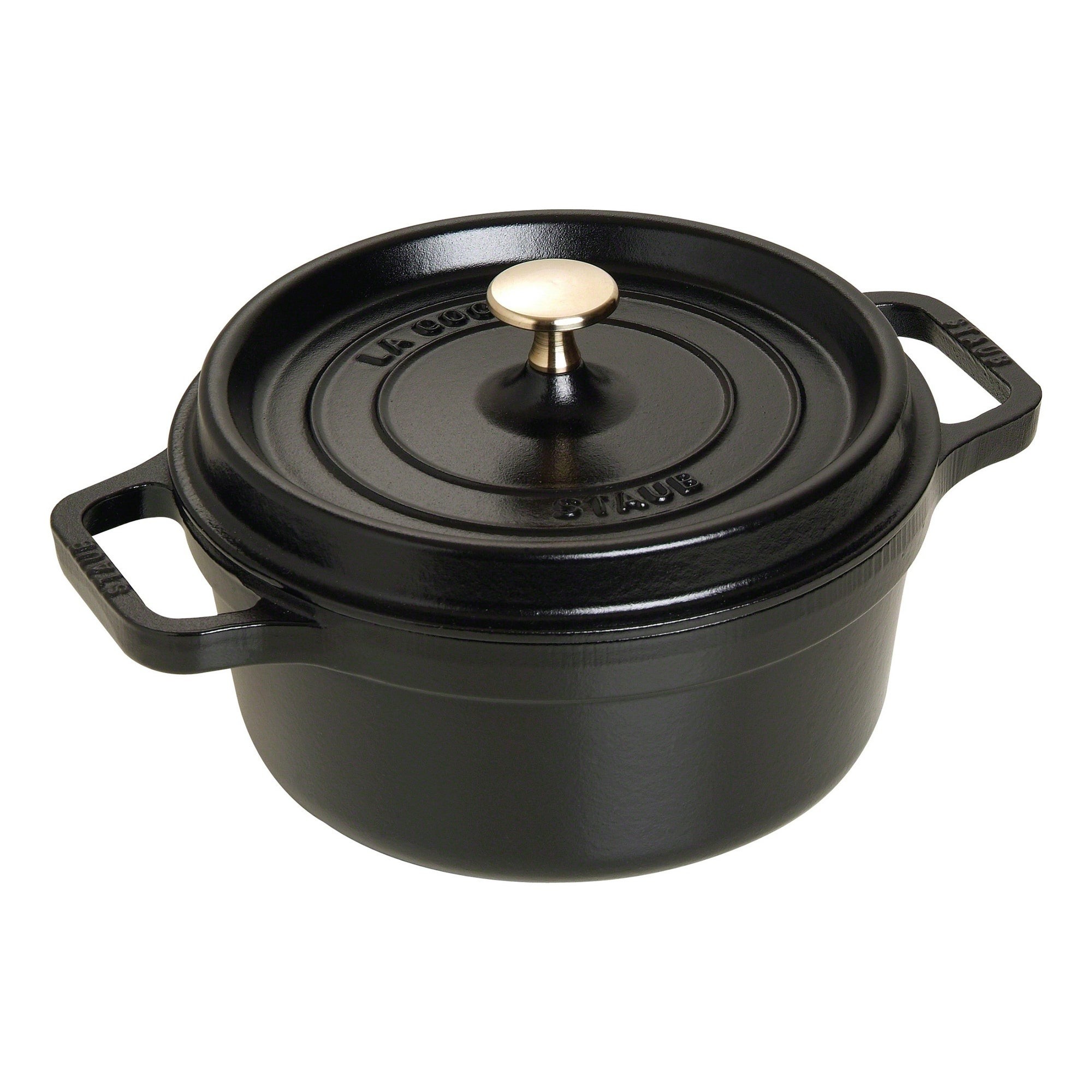 2.75qt Cast Iron Round Cocotte Matte Black