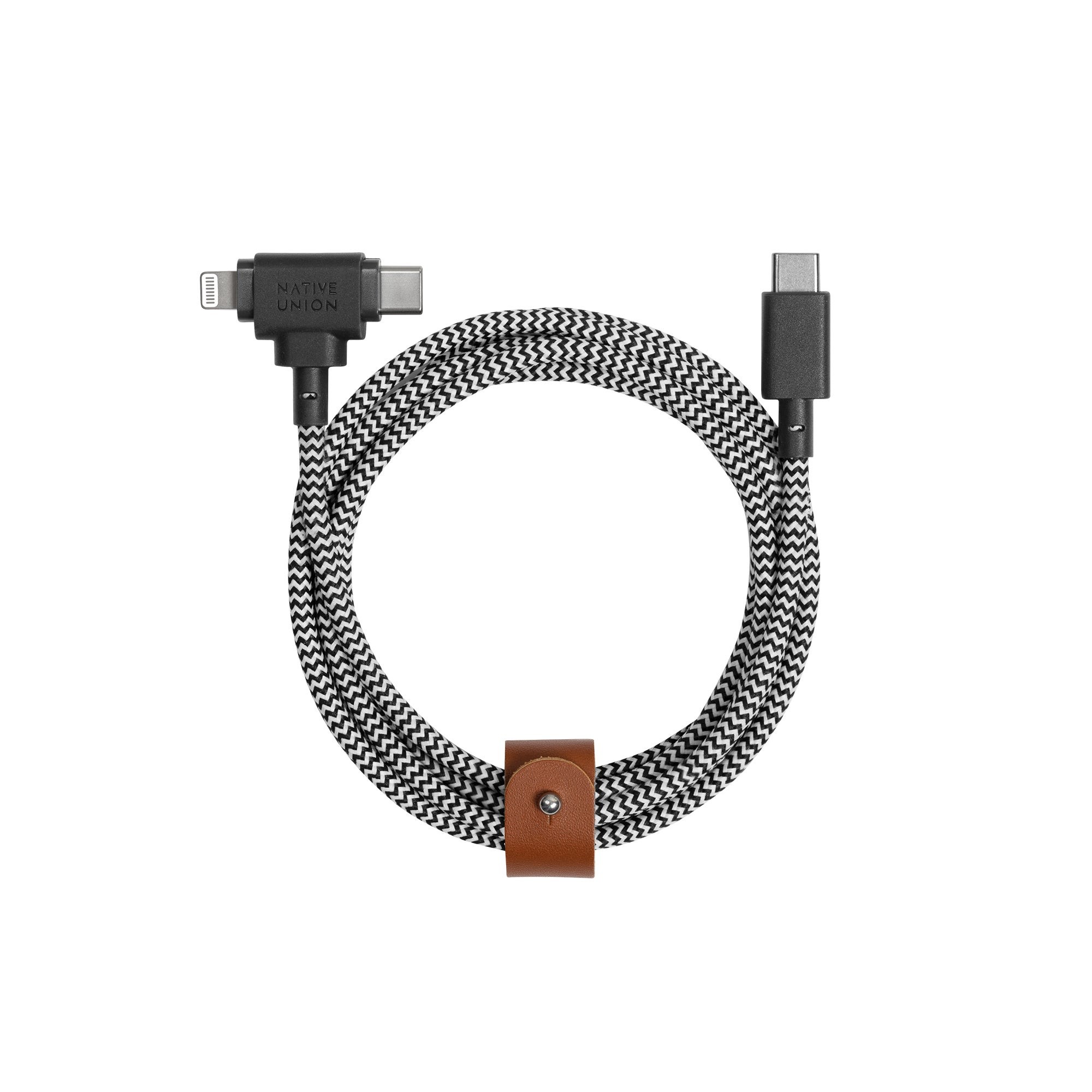 Belt Cable Duo USB-C to Lightning & USB-C Zebra