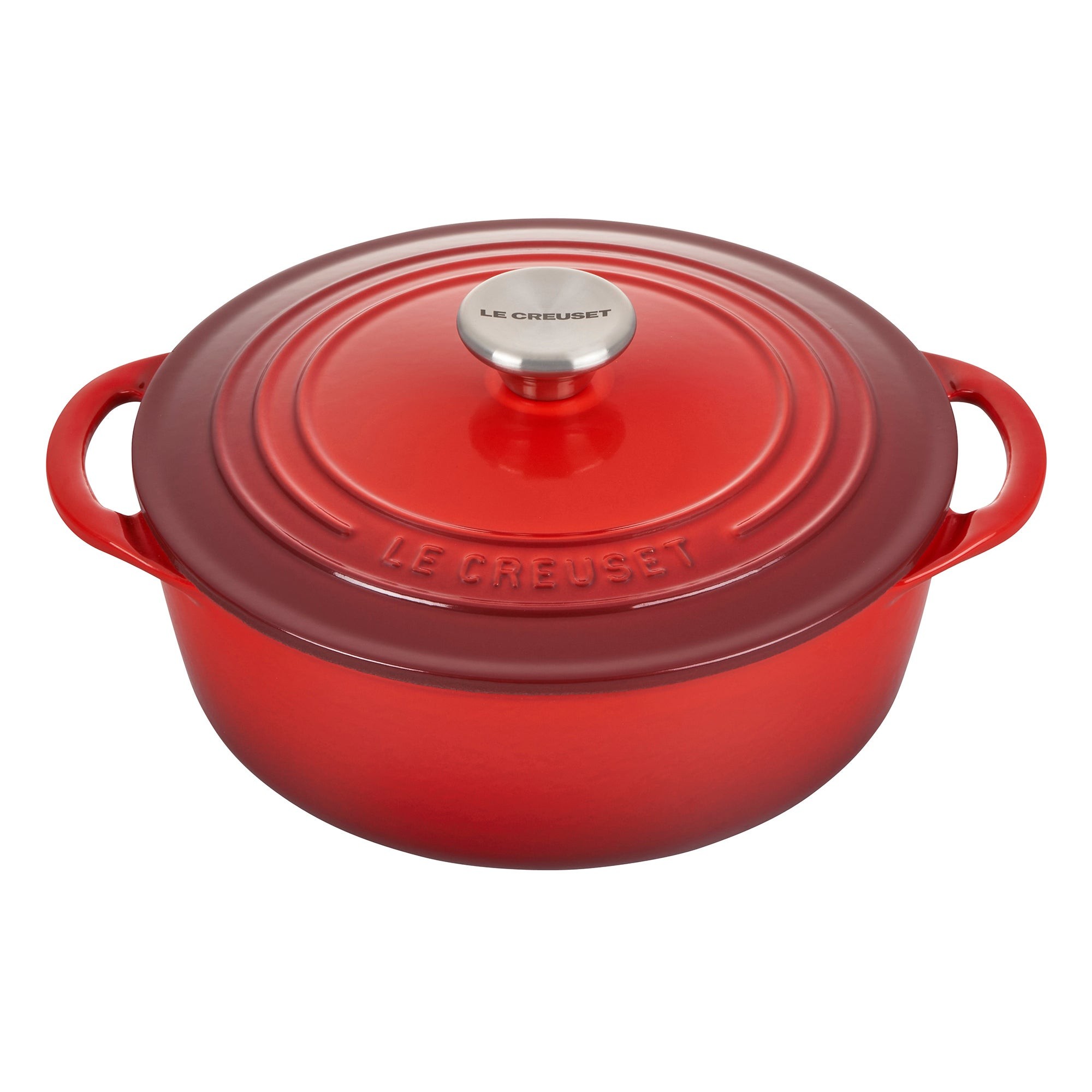 2.75qt Shallow Round Cast Iron Oven Cerise