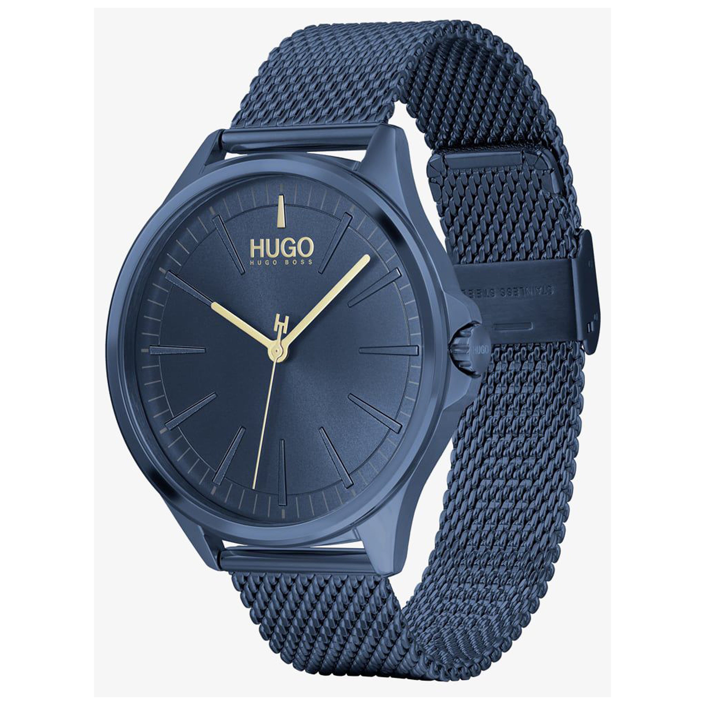 Mens Smash Dark Blue Stainless Steel Mesh Watch Dark Blue Dial