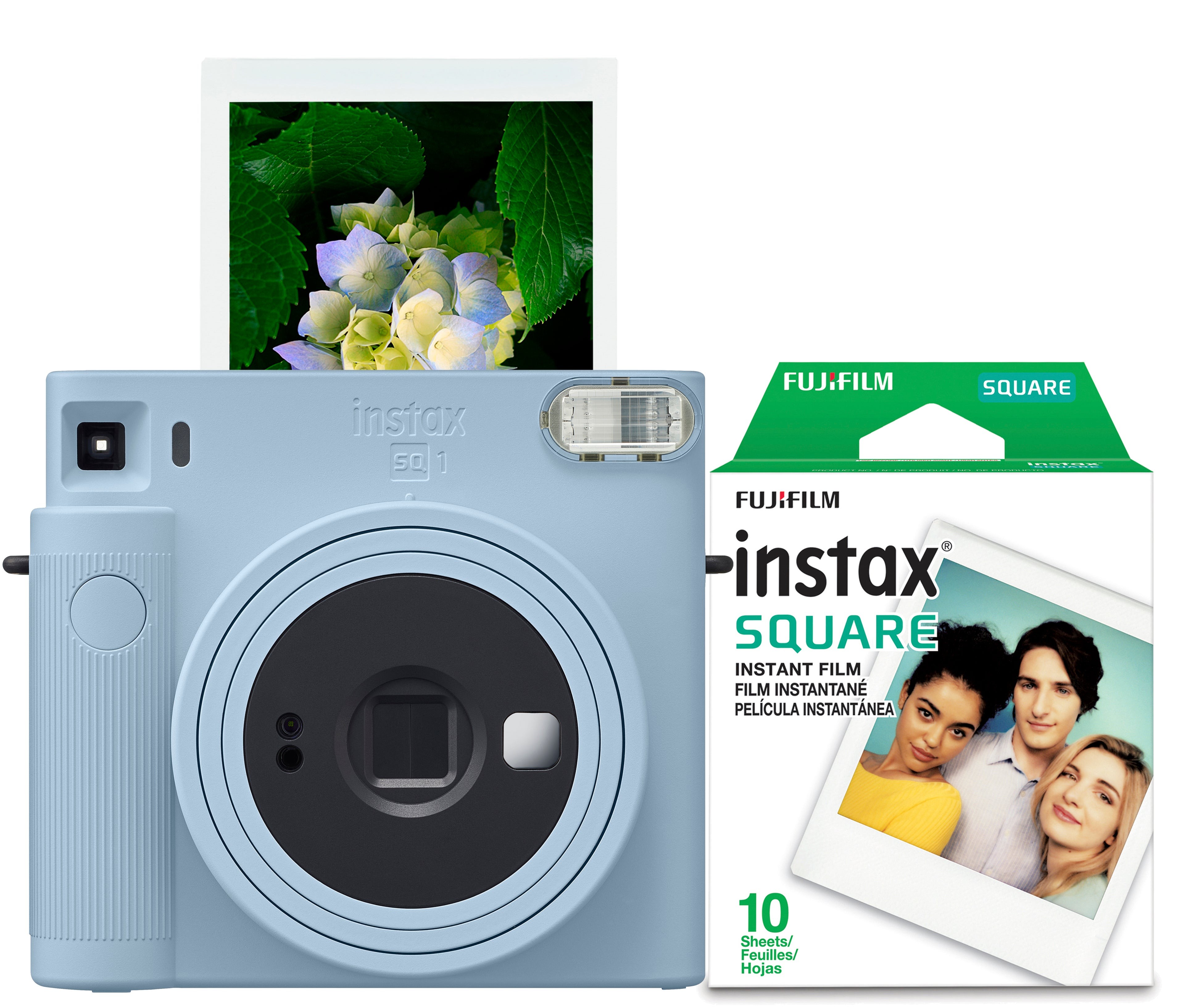 Instax Square SQ1 Instant Camera w/ 10 Count Film Glacier Blue