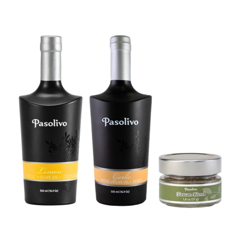 Lemon Olive Oil & Garlic Olive Oil 500mL & Tuscan Spice Blend 1.8oz