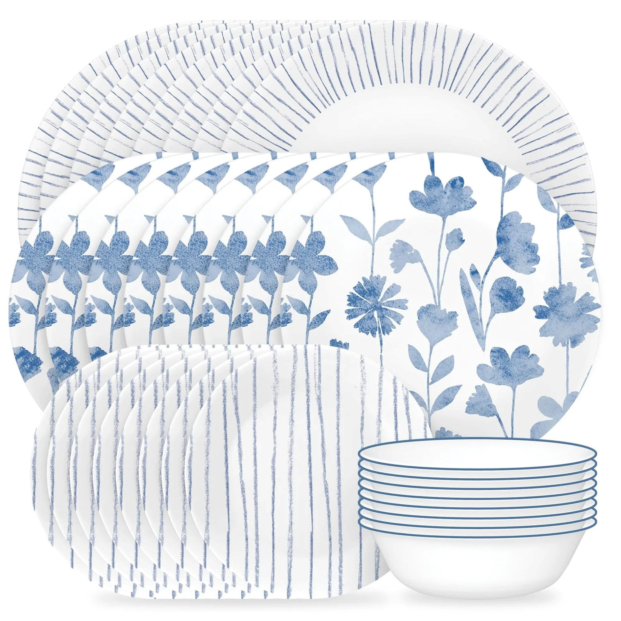 Botanical Stripes 32pc Dinnerware Set