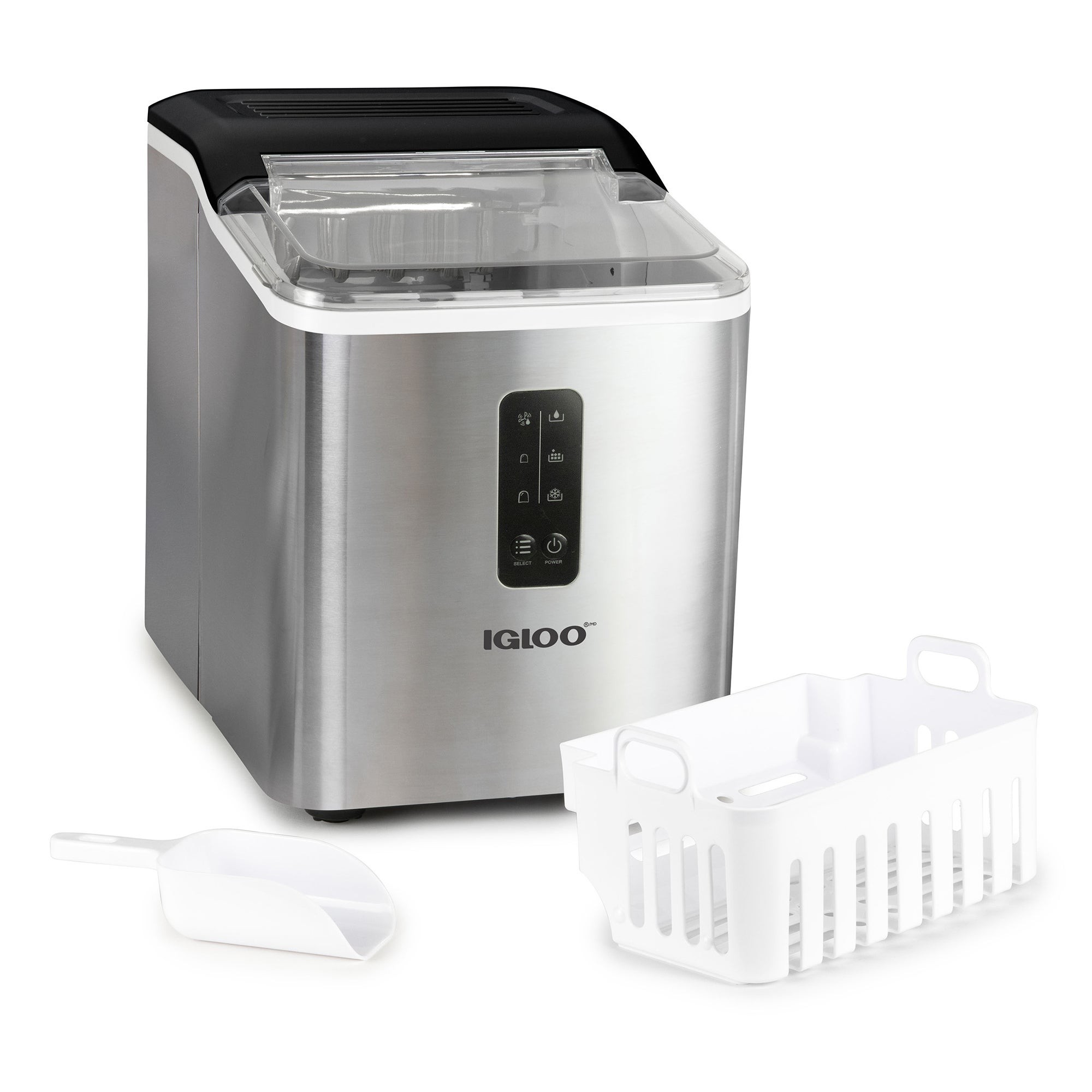 26lb Automatic Self-Cleaning Ice Maker Stainless Steel