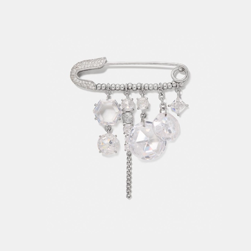 Opulence Stone Brooch Clear/Silver