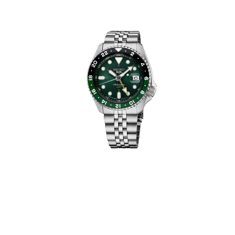 Seiko 5 Sports SS Automatic GMT Green Dial